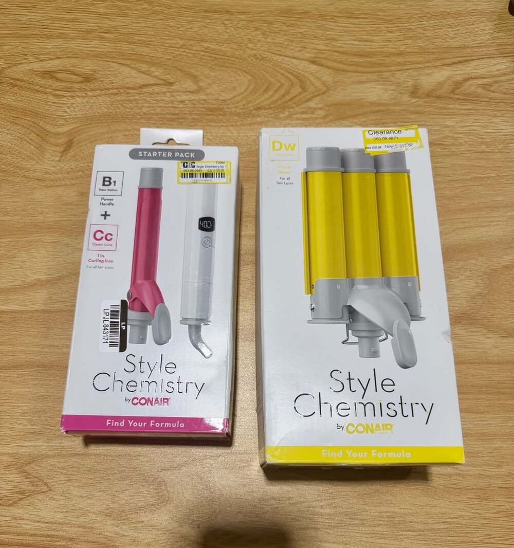 2/pack Conair Deep Waver Attachment+ Starter Pack- 1" Curl Iron + Base
Handle